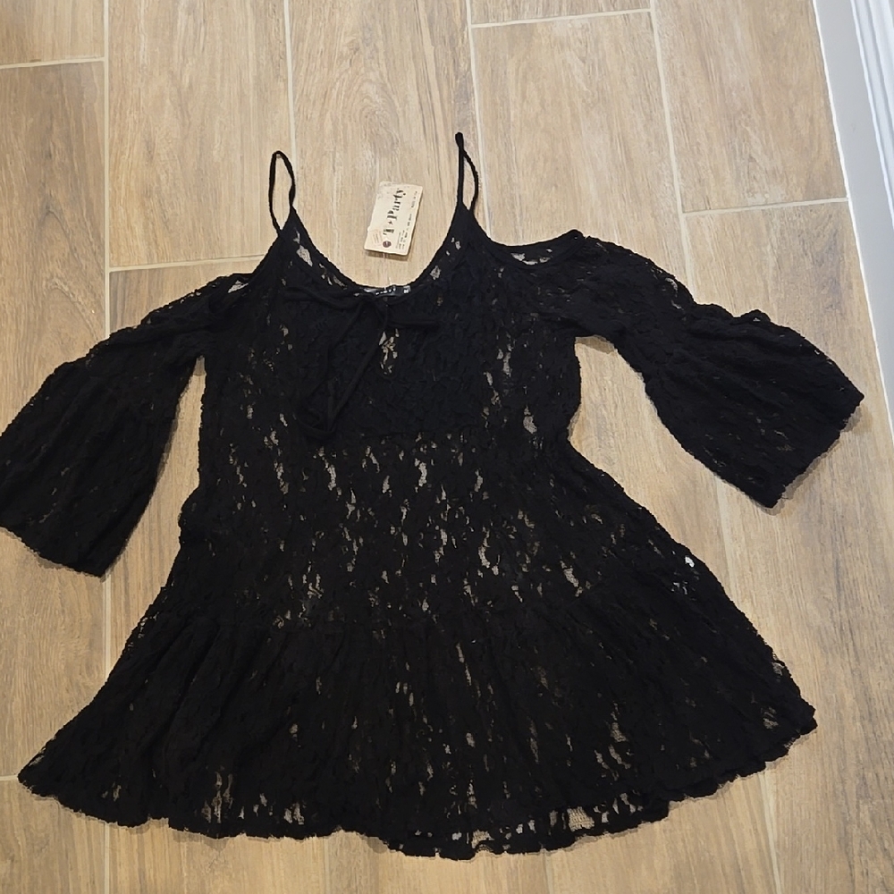 T Party Black Lace Shirt